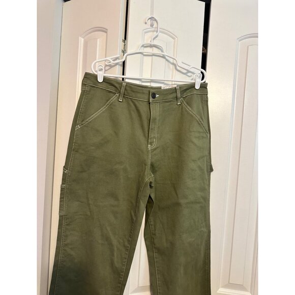 So High Rise Carpenter Jeans Dad Pants - Green - size 17 / 33 NEW - Picture 5 of 8